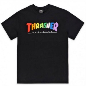 Camiseta Manga Corta Thrasher Rainbow Tee Black